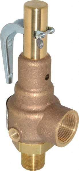 Conbraco - 3/4" Inlet, 1" Outlet, High Pressure Safety Relief Valve - 75 Max psi, Bronze, 898 Lb per Hour - Makers Industrial Supply