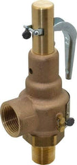 Conbraco - 3/4" Inlet, 1" Outlet, High Pressure Safety Relief Valve - 125 Max psi, Bronze, 1,402 Lb per Hour - Makers Industrial Supply