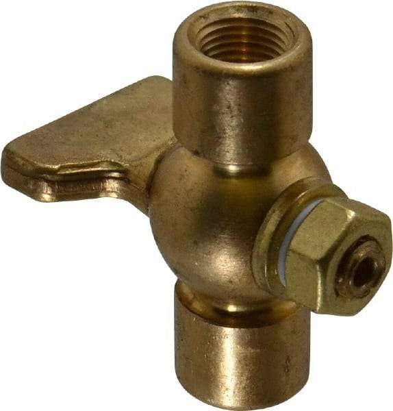 Conbraco - 1/8" Pipe, Tee Handle, FNPT x FNPT End Connection, Air Cock - 200 Max psi, Brass - Makers Industrial Supply