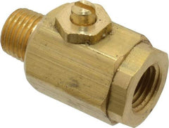 Apollo - 1/4" Pipe, MNPT x FNPT End Connections, Bronze, Inline, Two Way Flow, Instrumentation Ball Valve - 400 psi WOG Rating, Screw Slot Handle, Buna N Seal, PTFE Seat - Makers Industrial Supply