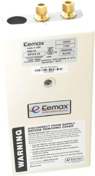 Eemax - 120 Volt Electric Water Heater - 2.4 KW, 20 Amp, 10 Wire Gauge - Makers Industrial Supply