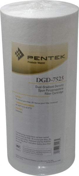 Pentair - 4-1/2" OD, 75/25µ, Polypropylene Dual Gradient Cartridge Filter - 9-3/4" Long, Reduces Sediments - Makers Industrial Supply