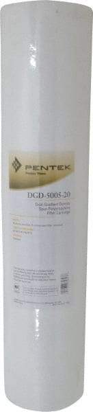 Pentair - 4-1/2" OD, 50/5µ, Polypropylene Dual Gradient Cartridge Filter - 20" Long, Reduces Sediments - Makers Industrial Supply