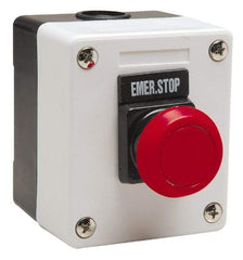 ACI - 1 Operator, Mushroom Head Control Station - Emergency Stop (Legend), Momentary Switch, NO/NC Contact - Makers Industrial Supply