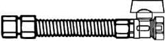 Dormont - 1/2" Inlet, 1/2" Outlet MIP x FIP with Straight Ball Valve Gas Connector - 18" Long, 3/8" Hose ID - Makers Industrial Supply