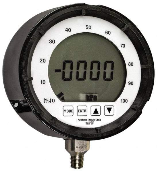 Made in USA - 4-1/2" Dial, 1/4 Thread, 0-1,000 Scale Range, Pressure Gauge - Lower Connection Mount, Accurate to 0.25% of Scale - Makers Industrial Supply