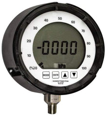 Made in USA - 4-1/2" Dial, 1/4 Thread, 0-60 Scale Range, Pressure Gauge - Lower Connection Mount, Accurate to 0.25% of Scale - Makers Industrial Supply