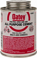 Oatey - 8 oz All-Purpose Medium Bodied Cement - Clear, Use with ABS, PVC & CPVC up to 6" Diam - Makers Industrial Supply