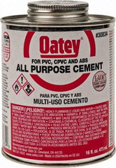 Oatey - 16 oz All-Purpose Medium Bodied Cement - Clear, Use with ABS, PVC & CPVC up to 6" Diam - Makers Industrial Supply