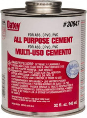 Oatey - 32 oz All-Purpose Medium Bodied Cement - Clear, Use with ABS, PVC & CPVC up to 6" Diam - Makers Industrial Supply