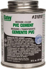 Oatey - 8 oz Medium Bodied Cement - Clear, Use with PVC up to 6" Diam - Makers Industrial Supply