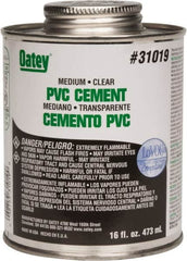 Oatey - 16 oz Medium Bodied Cement - Clear, Use with PVC up to 6" Diam - Makers Industrial Supply