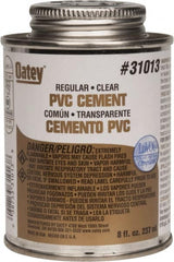 Oatey - 8 oz Regular Bodied Cement - Clear, Use with Schedule 40 PVC up to 4" Diam & Schedule 80 PVC up to 2" Diam - Makers Industrial Supply