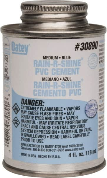 Oatey - 4 oz Medium Bodied Cement - Blue, Use with PVC up to 6" Diam - Makers Industrial Supply