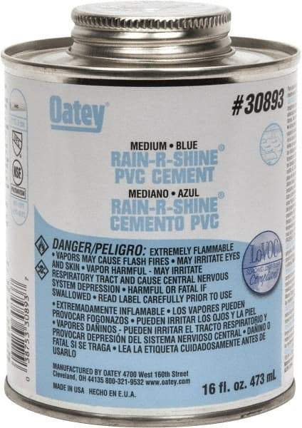 Oatey - 16 oz Medium Bodied Cement - Blue, Use with PVC up to 6" Diam - Makers Industrial Supply