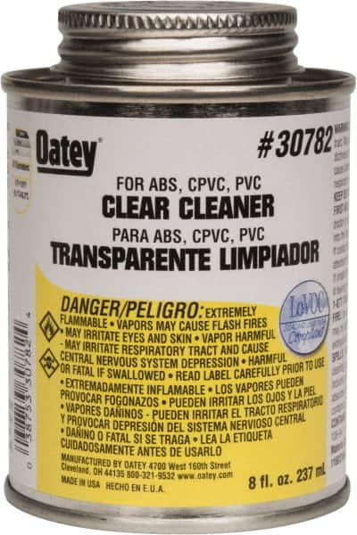 Oatey - 8 oz All-Purpose Cleaner - Clear, Use with ABS, PVC & CPVC For All Diameters - Makers Industrial Supply