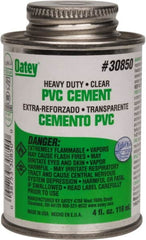 Oatey - 4 oz Heavy Duty Cement - Clear, Use with PVC up to 12" Diam - Makers Industrial Supply