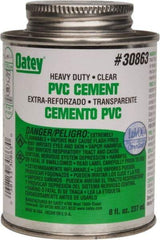 Oatey - 8 oz Heavy Duty Cement - Clear, Use with PVC up to 12" Diam - Makers Industrial Supply