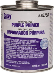 Oatey - 32 oz All Purpose Primer/Cleaner - Purple, Use with PVC & CPVC - Makers Industrial Supply