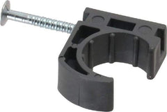 Oatey - 1/2" Pipe, Ribbed Pipe Clamp with Nail - Gray, Polyethylene - Makers Industrial Supply