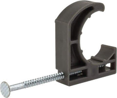 Oatey - 3/4" Pipe, Ribbed Pipe Clamp with Nail - Gray, Polyethylene - Makers Industrial Supply