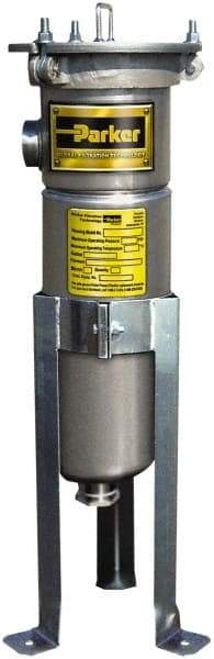 Parker - 2 Inch, Stainless Steel, Bag Filter Housing - FNPT End Connection, 160 GPM Max Flow - Makers Industrial Supply