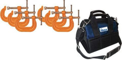 Gibraltar - 4" Max Opening Capacity, Deep Throat Standard C-Clamp Set - 6,200 Lb Load Capacity - Makers Industrial Supply