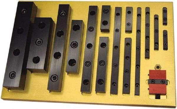 Mitee-Bite - 3" Long x 0.98" Wide x 0.73" High, 2 Hole Locating & Positioning Rails - 3/8-16, Low Carbon Steel - Makers Industrial Supply