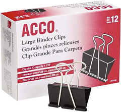 ACCO - 2" Wide Binder Clip - Black/Silver - Makers Industrial Supply