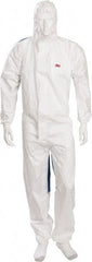 Non-Disposable Rain & Chemical-Resistant Coverall: Blue & White Zipper Closure