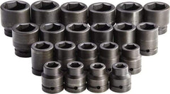 Proto - 21 Piece 1" Drive Standard Impact Socket Set - 6 Points, 3/4 to 2", Inch Measurement Standard - Makers Industrial Supply