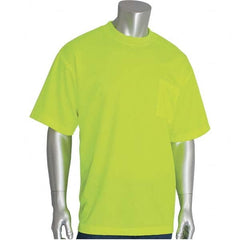 PIP - Size 2XL Hi-Vis Yellow High Visibility Short Sleeve T-Shirt - Makers Industrial Supply