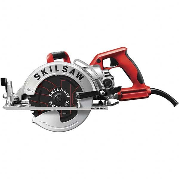 Skilsaw - 15 Amps, 7-1/4" Blade Diam, 5,300 RPM, Electric Circular Saw - 120 Volts, 8' Cord Length, 5/8" Arbor Hole, Left Blade - Makers Industrial Supply