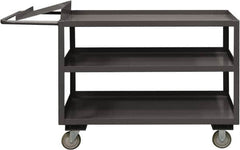 Durham - 1,200 Lb Capacity, 30" Wide x 60" Long x 37-5/8" High Order Picking Cart - 3 Shelf, Steel, 2 Rigid/2 Swivel Casters - Makers Industrial Supply