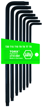 7 Piece - T6; T7; T8; T9; T10; T15; T20 MagicRing® Screw Holding - Torx Long Arm L-Key Set - Makers Industrial Supply