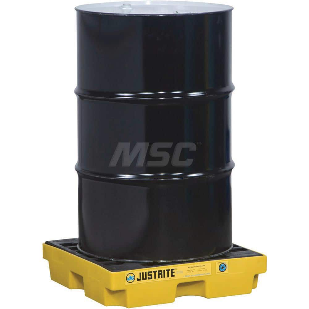 Justrite - Spill Pallets, Platforms, Sumps & Basins; Type: EcoPolyBlend? Accumulation Centers ; Number of Drums: 1 ; Sump Capacity (Gal.): 12.00 ; Load Capacity (Lb.): 1250.000 ; Material: Polyethylene ; Height (Inch): 5.5 - Exact Industrial Supply