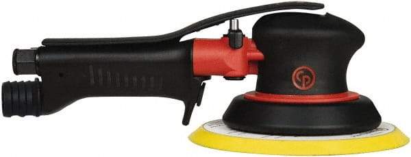 Chicago Pneumatic - 12,000 OPM, 16 CFM Air Consumption, 90 psi Air Pressure, Palm Air Orbital Sander - Round Pad, Hook & Loop Backing, 1/4" Inlet - Makers Industrial Supply