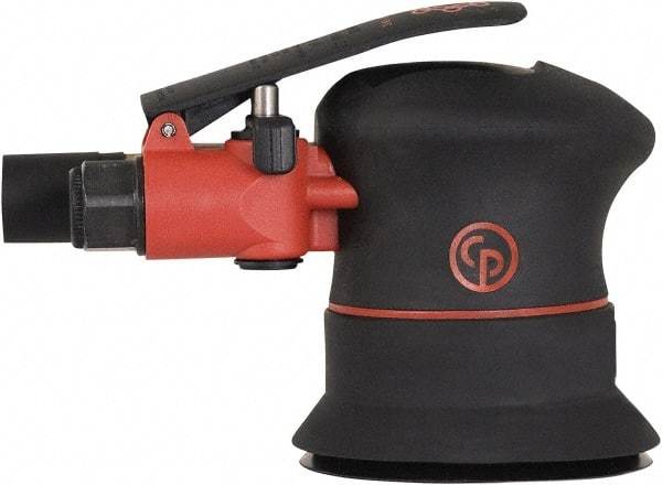 Chicago Pneumatic - 12,000 OPM, 16 CFM Air Consumption, 90 psi Air Pressure, Palm Air Orbital Sander - Round Pad, Hook & Loop Backing, 1/4" Inlet - Makers Industrial Supply