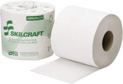 Ability One - 1,000' Roll Length x 3-3/4" Sheet Width, Standard Roll Toilet Tissue - 1,000 Sheets per Roll, Single Ply, White, Recycled Fiber - Makers Industrial Supply