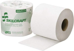 Ability One - 3-3/4" Sheet Width, Standard Roll Toilet Tissue - 500 Sheets per Roll, 2 Ply, White, Recycled Fiber - Makers Industrial Supply