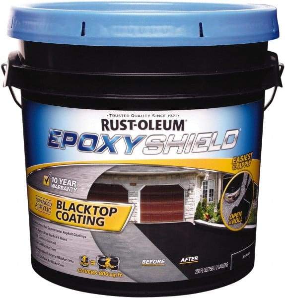 Rust-Oleum - 2 Gal Pail Flat Black Blacktop Coating - <50 g/L VOC Content - Makers Industrial Supply