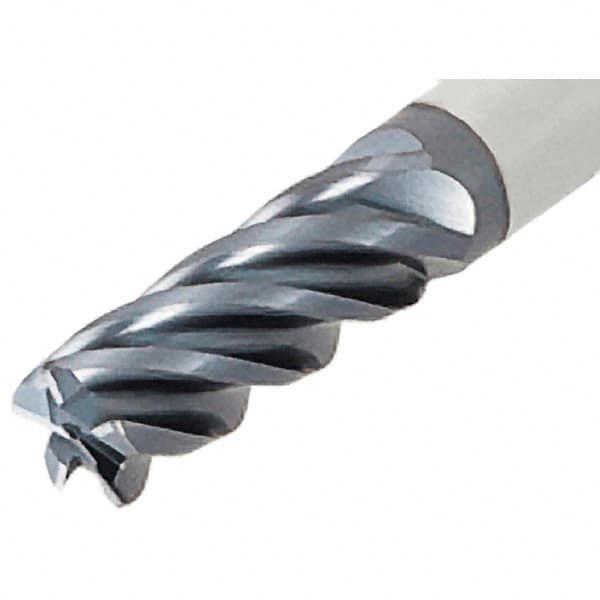 Iscar - 1/2", 5 Flute, Single End, Solid Carbide, 0.09" Corner Radius End Mill - 3-1/2" OAL, 38° Helix, Right Hand Flute, 1-1/4" LOC, Right Hand Cut - Makers Industrial Supply