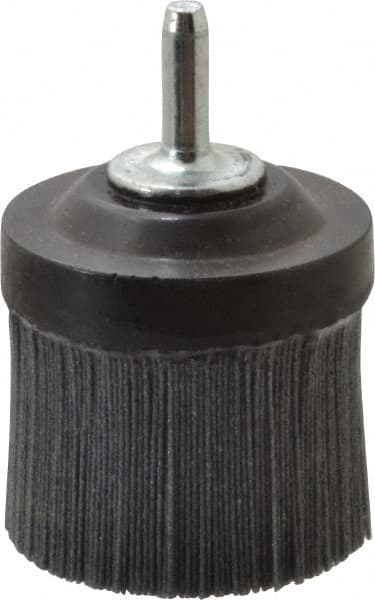 Osborn - 2" 120 Grit Silicon Carbide Straight Disc Brush - Fine Grade, Quick Change Connector, 1-3/8" Trim Length, 1/4" Shank Diam - Makers Industrial Supply