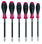 7 Piece - 5.0 - 13.0mm - SoftFinish® Cushion Grip Flexible Shaft Metric Nut Driver Set - Makers Industrial Supply