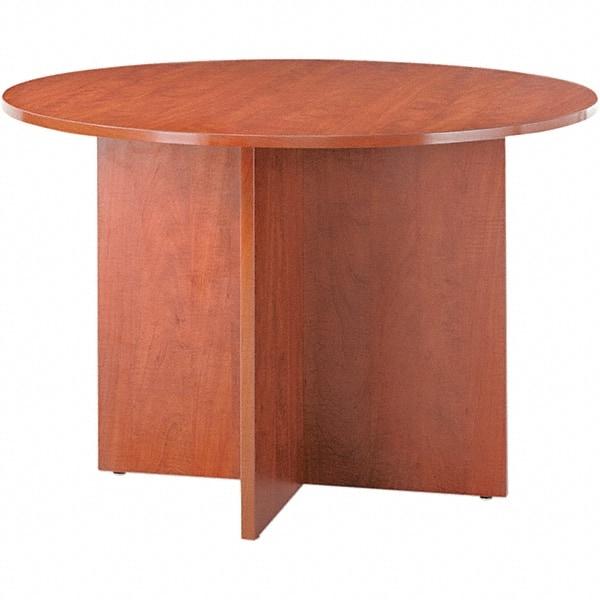 ALERA - 29-1/2" High Stationary Conference Table - 1" Thick, Medium Cherry, Wood Grain Laminate - Makers Industrial Supply