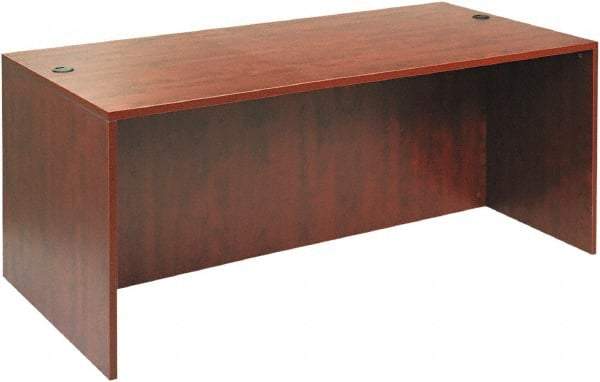 ALERA - Woodgrain Laminate Desk Shell - 71" Wide x 35-1/2" Deep x 29-5/8" High, Medium Cherry - Makers Industrial Supply