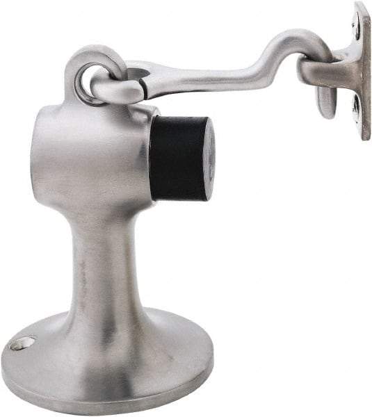 IVES - 4" Projection Floor Door Stop - Screw Mount, Satin Chrome Finish - Makers Industrial Supply