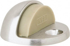 IVES - 4" Projection Floor Door Stop - Screw Mount, Satin Chrome Finish - Makers Industrial Supply