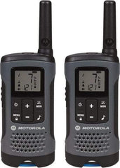 Motorola - 16 Mile Range, 22 Channel, 0.5 & 1.5 Watt, Series Talkabout, Recreational Two Way Radio - FRS/GMRS Band, 462.55 to 467.7125 Hz, AA & NiMH Battery, 12 NiMH & 29 AA hr Life, 9.45" High x 8.66" Wide x 2.44" Deep, Low Battery Alerts - Makers Industrial Supply