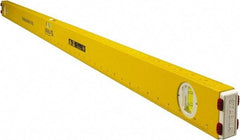 Stabila - 48" Long 3 Vial Spirit Level - Aluminum, Yellow, 2 Plumb & 1 Level Vials - Makers Industrial Supply